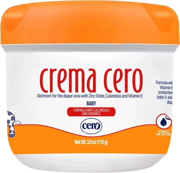 Crema Diaper Rash Cream for Baby with Zinc Oxide and Calendula – High-Strength Diaper Cream for Quick Relief and Protection – Hydrating and Soothing Baby Balm – Calendula 3.9 Oz