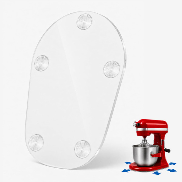 Mixer Slider Mat for KitchenAid Stand Mixer 5-8 QT, Transparent Acrylic Appliance Sliding Tray Mixer Mover Slider Mat for Kitchen aid Ice Cream Attachment Kitchen Aid Mixer Accessories