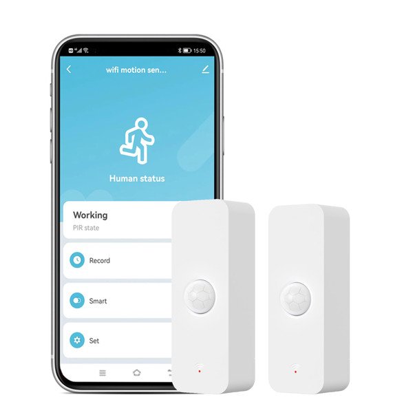 Smart PIR Motion Sensor: WiFi Motion Detector with App Notification Alerts, Wireless Contact Sensor for Home Security and Smart Home Automation, No Hub Required, Compatible with Alexa(2-Pack)