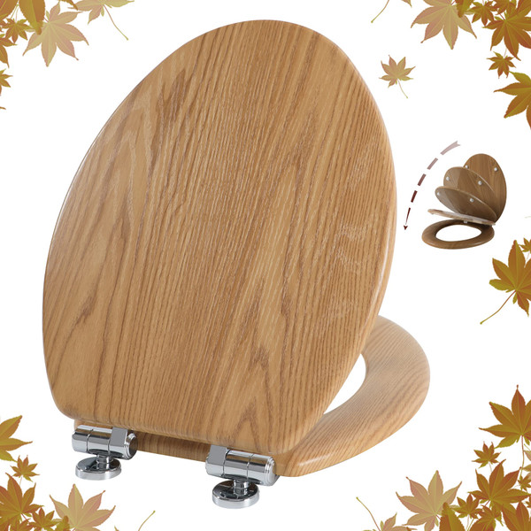 Slow Close Wood Toilet Seat, Quick-Release (Elongated, Original style)