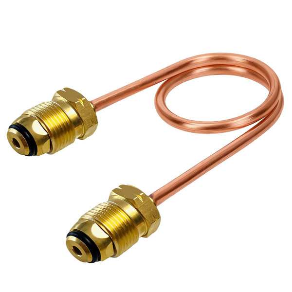 Copper Propane Pigtail Hose, 15 Inch POL x POL for High Pressure Regulator