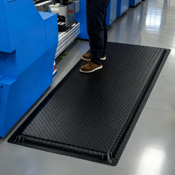 3ft x 5ft Anti Fatigue Mat, Industrial Grade Anti Fatigue Ergonomic Standing Mat 15/16" Thick Heavy Duty Workshop Floor Mat for Leg & Back Pain (Black, 3 * 5 ft)