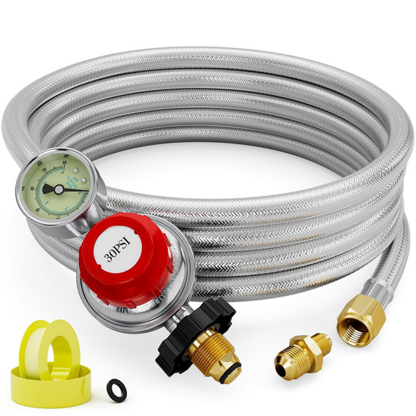 CALPOSE 12FT 0-30PS High Pressure Propane Regulator with Hose