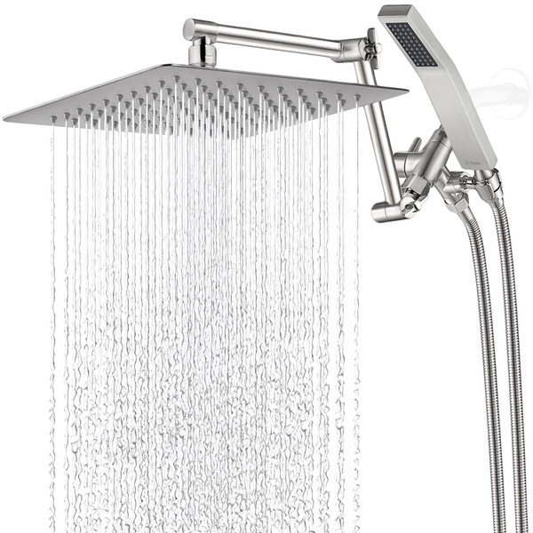 G-Promise All Metal 10 Inches Rainfall Shower Head with Handheld Combo