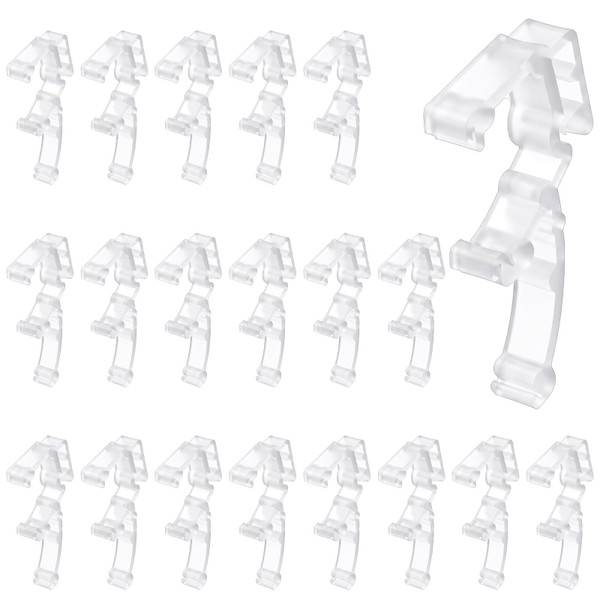 Grevosea 20 Pcs 2 Inch Blind Clips Clear Valance Clips for Blinds Hidden Window Blind Valance Replacement Clips for Wood or Faux Wood Horizontal Blinds