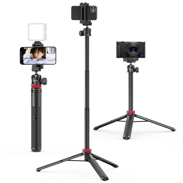 ULANZI MT-44 Auto Open Phone Tripod, 59" Extendable Selfie Stick Vlog Stand