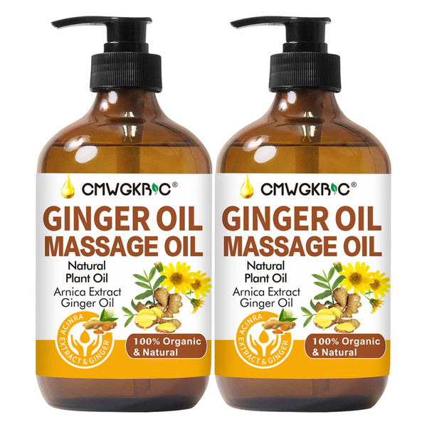 Lymphatic Drainage Massage Oil,2 Pack Ginger Oil Massage Body Oil Adults