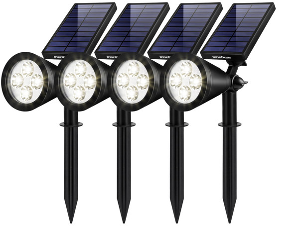 InnoGear 4 Solar Lights Outdoor Spotlight Garden Yard Landscape Flag, White