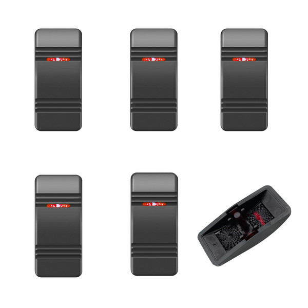 6 Pack Marine Boat Rocker Switch Cover Cap for Carling Actuator/Rocker Switch Dashboard (Red Lens)