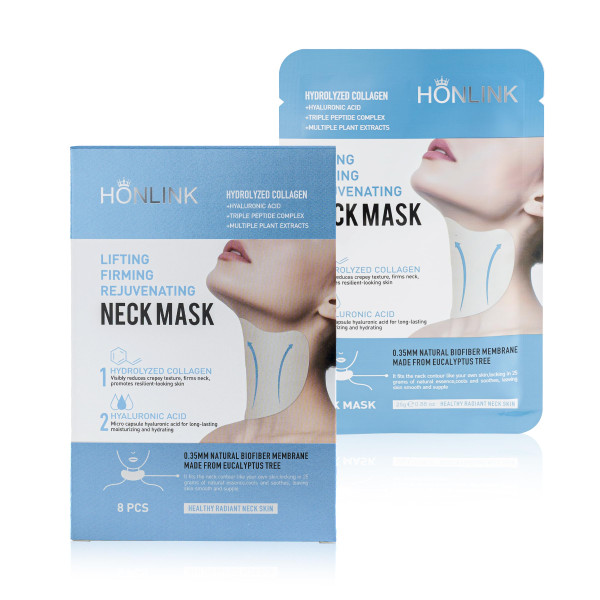 Firming Collagen Neck Mask, Anti-Aging Hydrating Care, 8 Pack