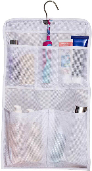 MISSLO Shower Caddy Organizer 5 Pockets Roll up Hanging Bathroom Accessories Storage for Camper, RV, Gym, Cruise, Cabin, College Dorm Shower, Small