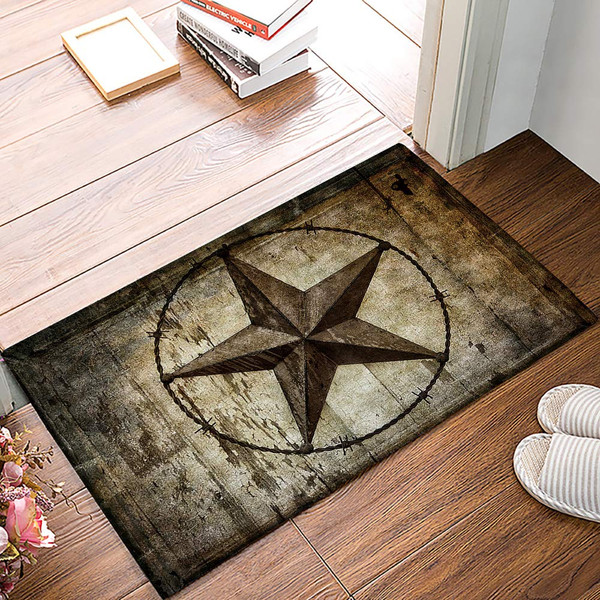 Bathroom Rugs Star West Texas Soft Microfiber Memory Foam Bath Mat Non-Slip Washable Shower Mats for Bathtub Sink Floor Mat 18x30Inch