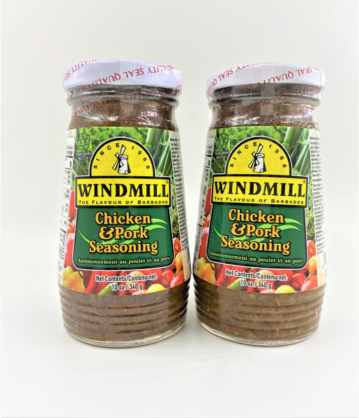Bajan Chicken & Pork Seasoning (Windmill) 10oz, 2 Pack 10 Ounces