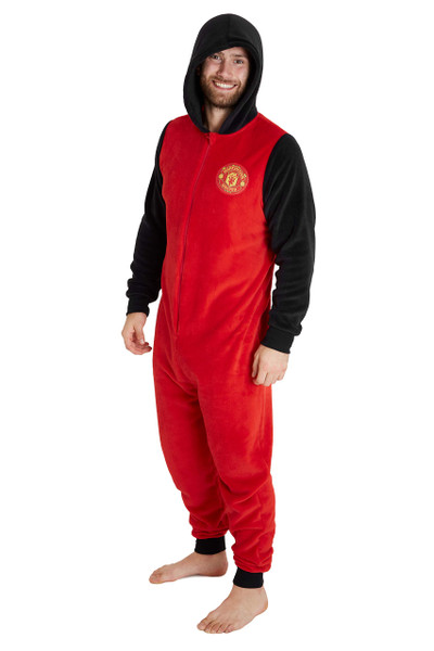 Manchester United F.C. Mens Pyjamas, Fleece Mens Pyjamas, Football Gifts For Men (Red, L)