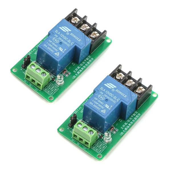 HiLetgo 2pcs 12V 30A One Channel Relay Module Optocoupler Isolation High and Low Trigger 12V