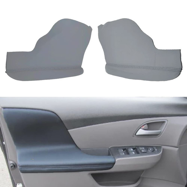 DSkoiph Front Door Panels Armrest Cover Leather Left & Right Replacement Fit for Honda Odyssey 2011-2017 (Dark Gray)