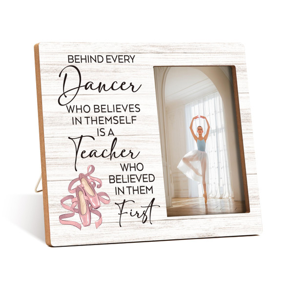 Dance Photo Frame, Behind Every Dancer Is A Teacher Wooden Picture Frame, Dance Teacher Appreciation Gifts, Home Table Decor Supplies, Retirement Birthday Thank You Gifts For Dance Teachers -A42