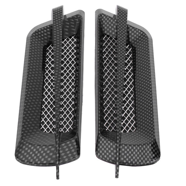 Klanata 2 Piece Car Side Vents, Air Flow Splash Guard Vents for Automotive Intake Grille and Decorative Sticker (Black Gray)