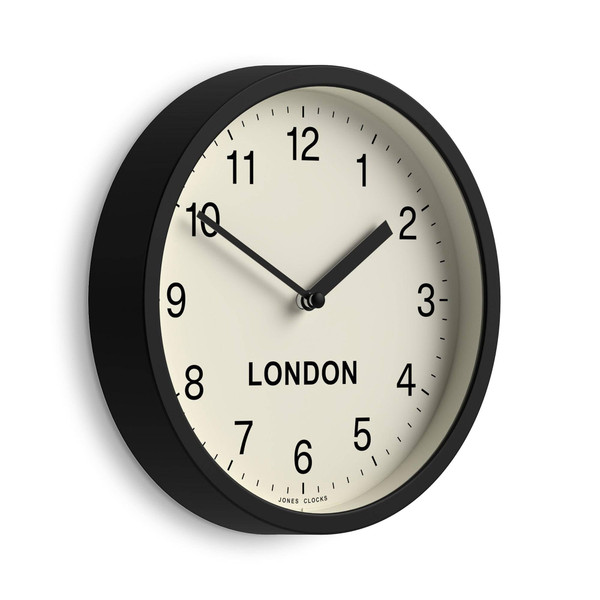 JONES CLOCKS® London Timezone wall Clock | Small Modern Clock | 8"