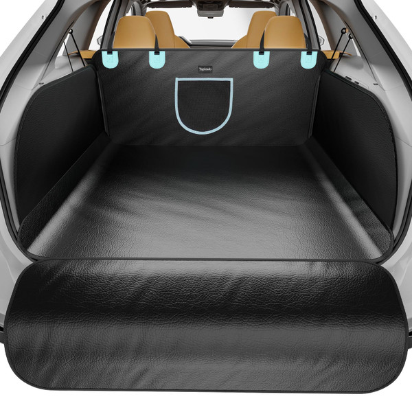 SUV Cargo Liner for Dogs, Waterproof PU Leather Pet Trunk Covers, Black