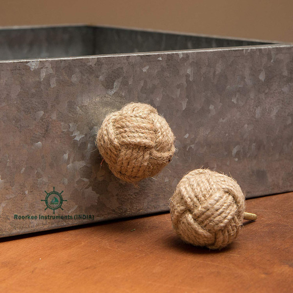 Cabinet Knobs 6 Pack for Cabinets & Drawers, Nautical Jute Rope Cabinet Door Knobs, Rustic Twisted Rope Drawer Pulls, Vintage Decorative Furniture Hardware for Kitchen Cabinets, Closet & Dressers