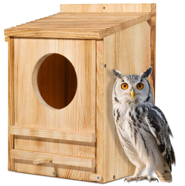 Barn Owl House,Owl Nesting Box for Outside, Wooden Screech Owls Nesting Box
