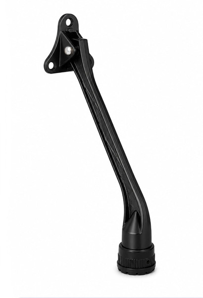 HOME&I 7" Kick Down Door Stopper, Extended Reach Zinc Alloy Door Stop with Leaf Spring & Non-Slip Saw-Tooth Rubber Foot, Screw Mount Door Holder for Wood, Tile, Carpet & Concrete Floors