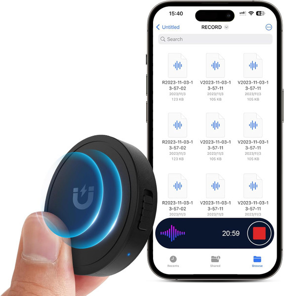 "132G (9800 Hour) Voice Activated Recorder - Voice Recorder with Ai-Intelligent Color: Black"