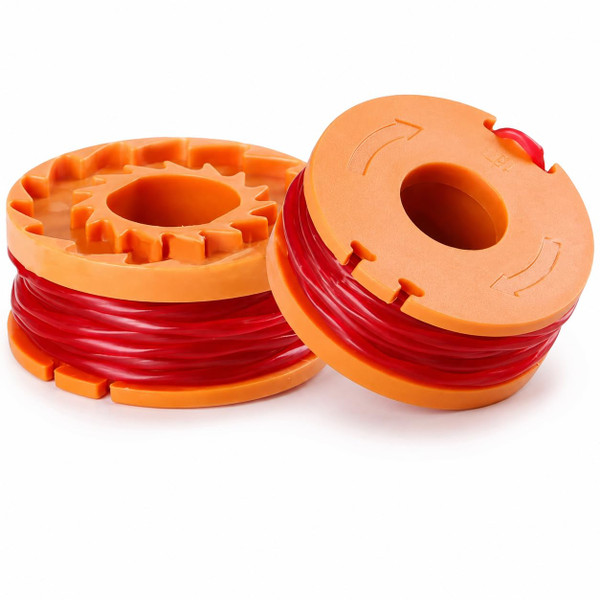 GloWonder 2 Pack Replacement Strimmer Spools for WORX WA0010/WA0004, 1.65mm x 3.05m PA6-GF30