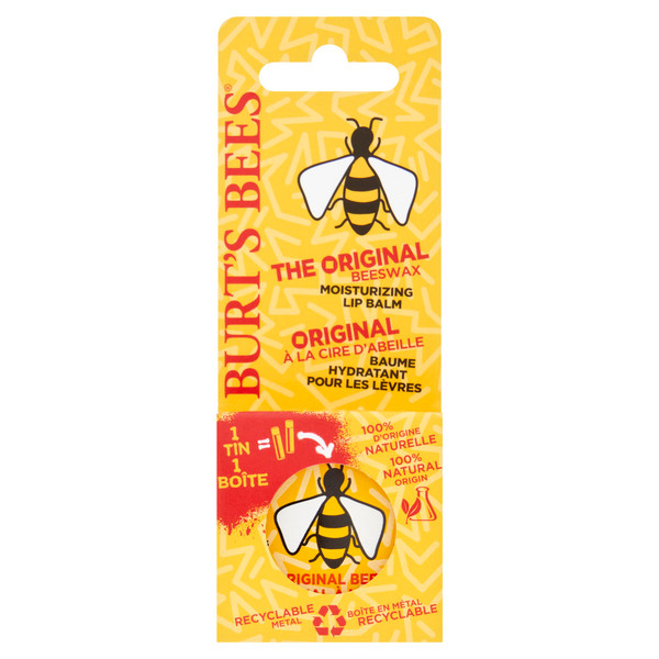 Burt's Bees Moisturizing Retro Lip Balm Tin with Vitamin E & Peppermint - The Original Beeswax Lip Balm - 8.5g / 0.3oz - Made in U.S.A. - It's like a minty chill pill for dry lips