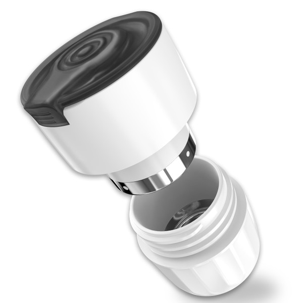 Fullicon 2 in 1 Pill Crusher with Storage, Stainless Steel, Black White