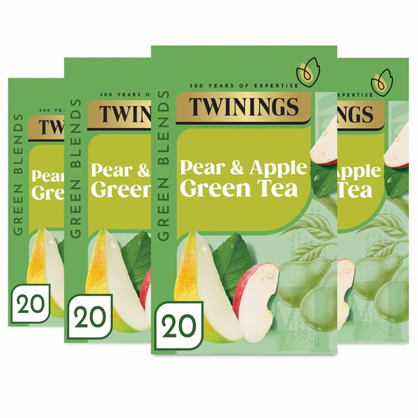 Twinings Apple & Pear Green Tea, 80 Tea Bags (4 x 20)