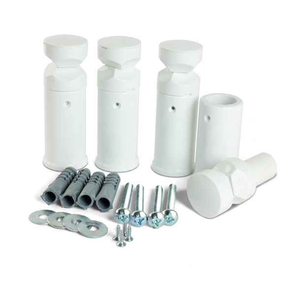 Companyblue White Towel Rail Brackets | Heated Towel Radiator Wall Brackets | Fits Flat or Curved | 15-25mm Gap