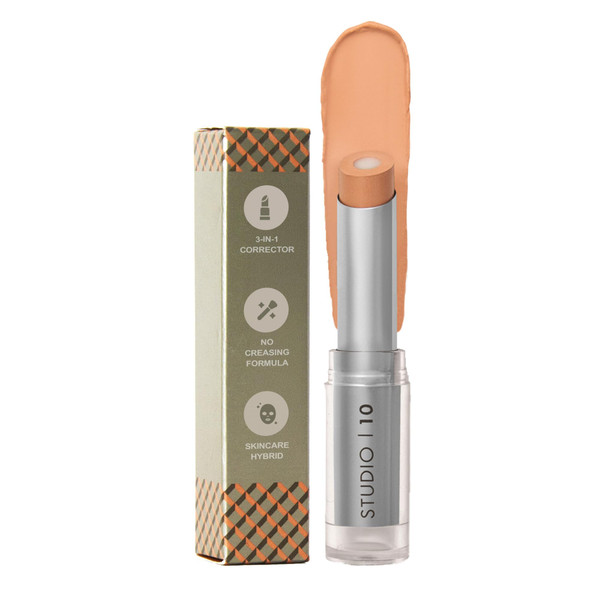Dual Ended Under Eye Corrector & Brightener – Light Shade, Peach Toned Dark Circle Concealer with Hydrating Skincare for Mature Dry Skin