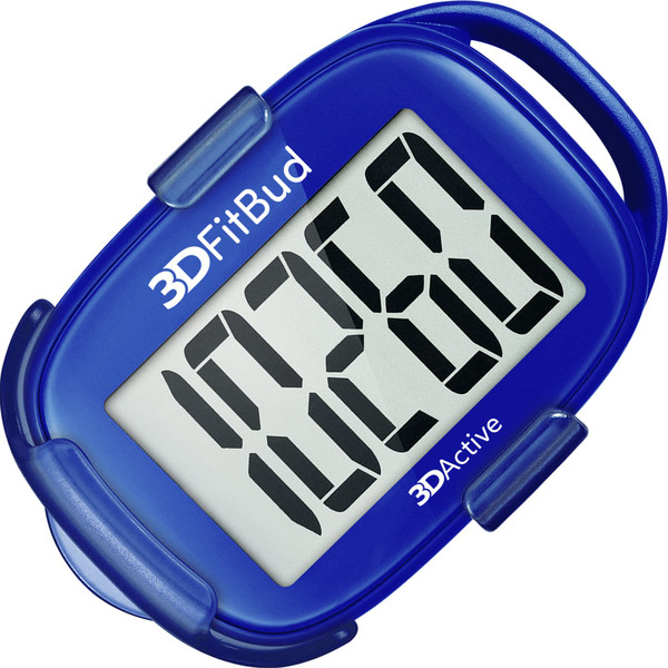 3DFitBud Simple Step Counter Walking 3D Pedometer By 3DActive with Clip Lanyard Accurate Step Tracker Large Display Easy to Use for Kids Men Women Adults Seniors - A420S - Royal_Blue