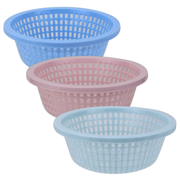 EIKS 8.5-inch Small Colander, Plastic Strainer Basket - 3 Pack