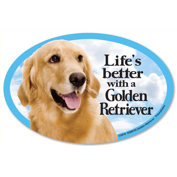 Prismatix Decal Dog Pet Magnets, Golden Retriever - Life's Better with a Golden Retriever - Strong Durable Car or Fridge Magnet Decal with Bright Colors, Great Gift for Dog Mom or Dad, 6 x 4 inches