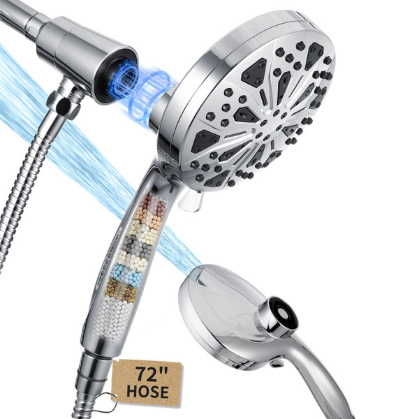 SIROWA High Pressure Magnetic Filtered Shower Head with Handheld, Chrome