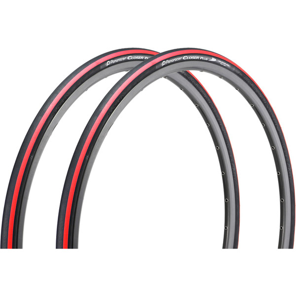 Panaracer Clincher Tire [700 x 25C] Closer Plus F725-CLSP-R-2P Red (for Road Bike, Cross Bike, Road Racing, Commuting, Touring) Simple Packaging Pack of 2, Red Line