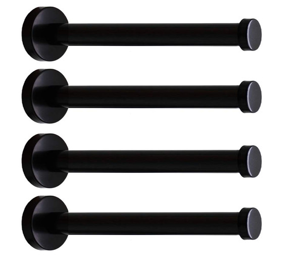 NELXULAS Classic Black Stainless Steel Heavy Duty Wall Mount Hooks, Bath Towel Hooks, Coat Hanger, Handbag Hooks, 4 in Pack (8")