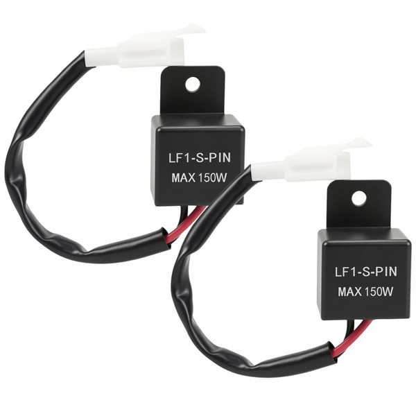 2-Pack 2-Pin Electronic LED Flasher Relay 12V LF1-S-PIN MAX 150W - Fix Motorcycle Turn Signal Hyper Flash for LED Bulb Conversion