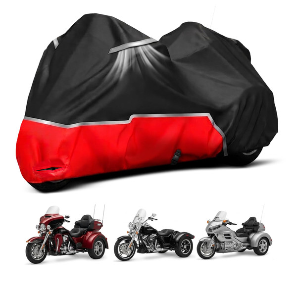Coverra Trike Cover for Motorcycle, Heavy Duty 420D Oxford 3 Wheel Cover