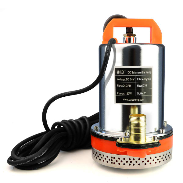 BACOENG 24V DC Farm & Ranch Solar Water Pump Submersible Well Pump DC 20FT Lift