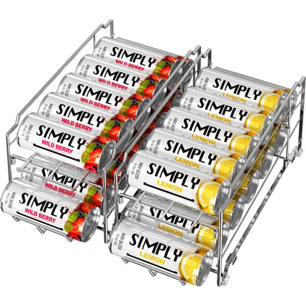 Simple Houseware 2PK Front Loading Tall Skinny Can Dispenser, Chrome