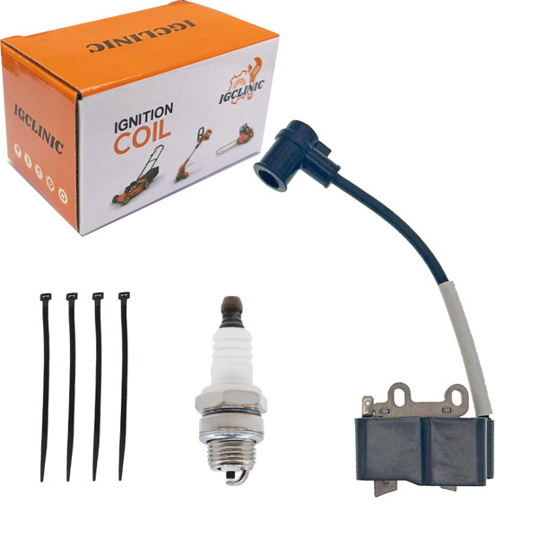 IGCLINIC SRM225 Ignition Coil Kit and Spark Plug For Echo A411000131 A411000130 PAS-225 PB-200 PE-200 PE-225 SHC-225 SV-5C ED-200 TC-210 EB-212 GT-225 ES-210 GT-200 HC-150 HC-155 HC-165 Hedge Trimmer