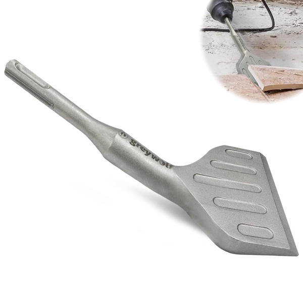 Greywolf SDS Plus Chisel Drill Bit, 3 Inch 20° Crank Angle Wide Bend Chisel, 40CrMo Alloy Floor Scraper, Tile Removal for SDS Plus Rotary Hammer Drill Attachment