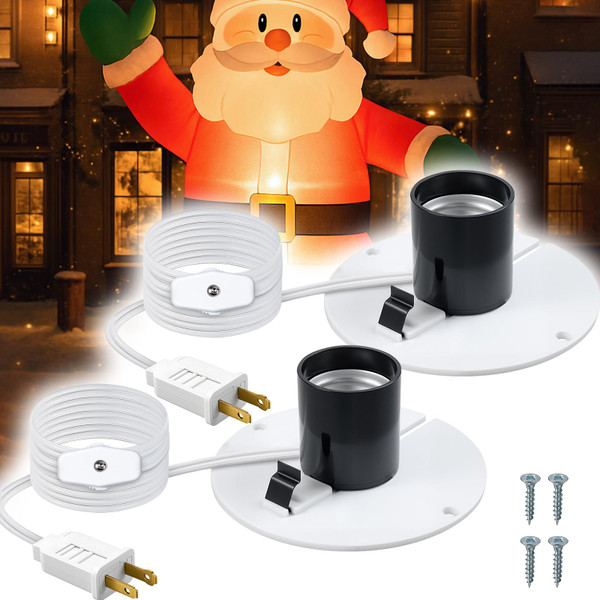 2 Sets Blow Mold Light Kit Replacements for E26/E27, Switch & Fuse Plug
