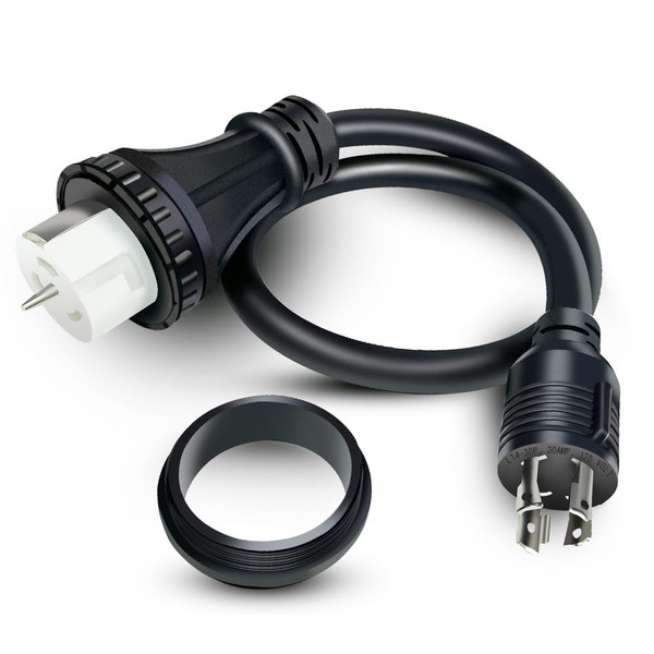 NEMA 3ft L14-30P to SS2-50R with Locking Ring 120V/240 30 Amp 4 Prong Male to 4 Prong Twist Lock Receptacle Generator RV Marine Shore Boat Adapter Cord with ETL Listed