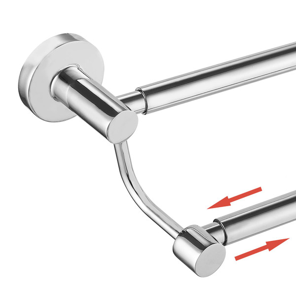 BESy Double Towel Bar Towel Rack for Bathroom Wall Mounted Polished Chrome