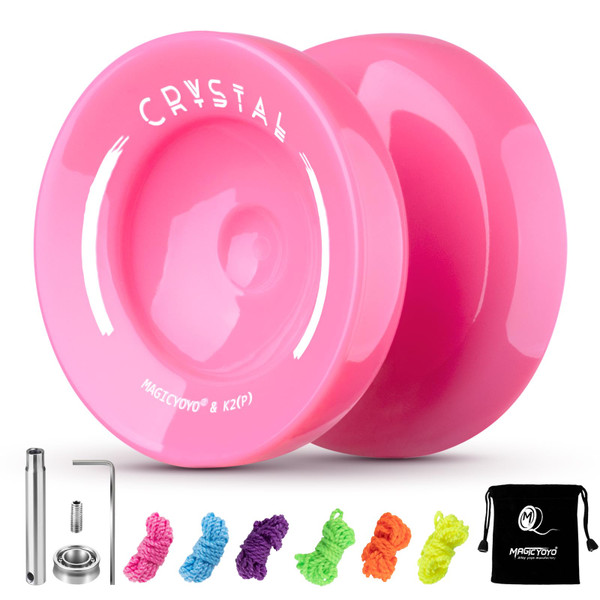 MAGICYOYO K2 Plus Crystal Responsive Yoyo for Kids, Pink Yoyo for Beginners